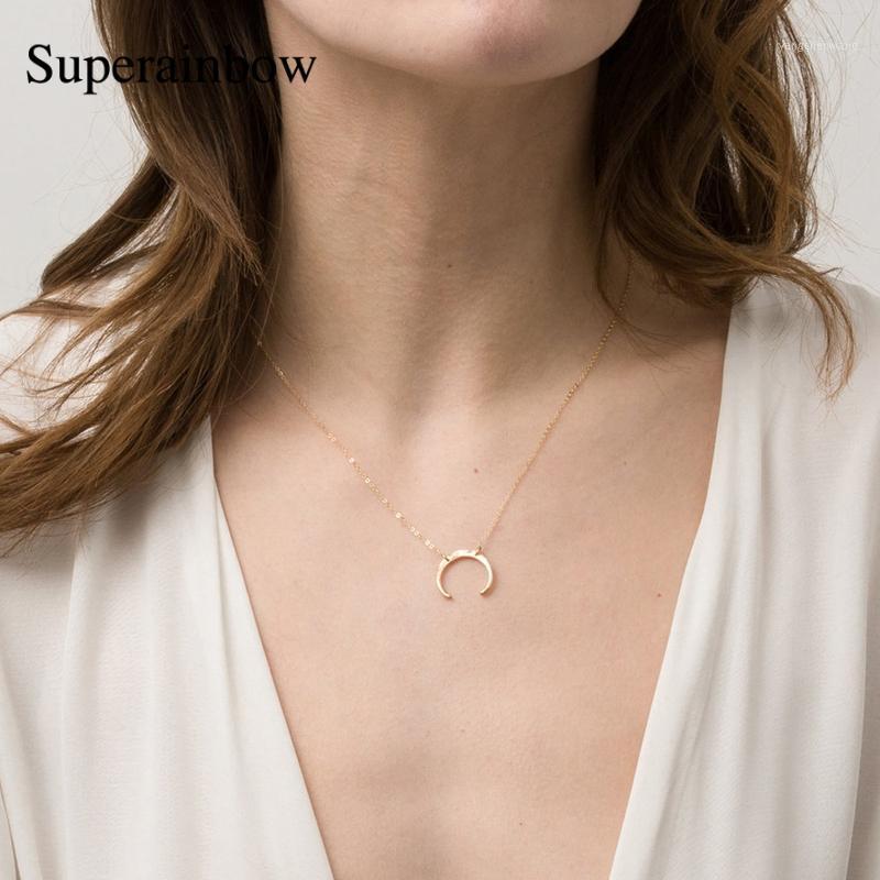 

Sterling Silver Irregular Crescent Clavicle Chain Pendant Necklaces For Women Accessories Jewelry Gitfs SR-N67 Chains