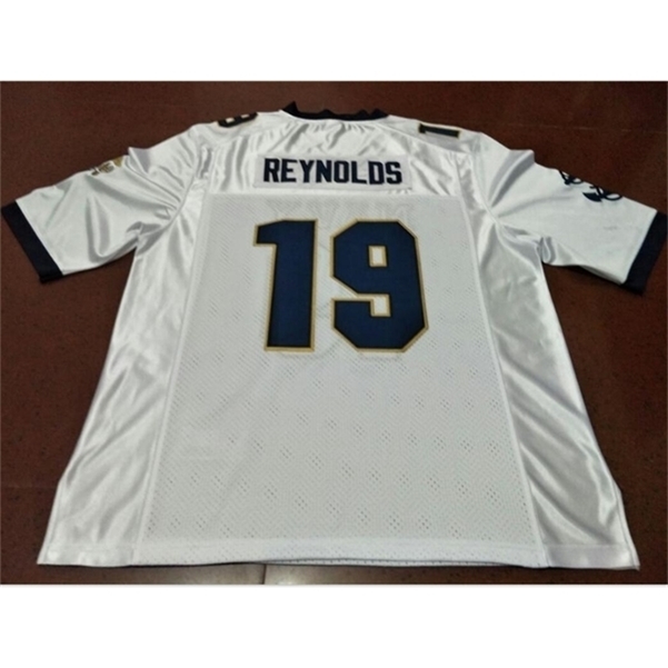 

001custom Man Navy Midshipmen #19 Keenan Reynolds real Full embroidery College Jersey SIZE S-6XL or custom any name or number jersey, White