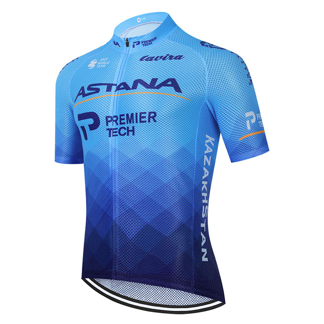Tour De France 2021 Pro Team ASTANA Cycling Jersey Summer Breathable Cycling Clothing Short Sleeve MTB Bike Jersey Ropa Ciclismo-image-698279066