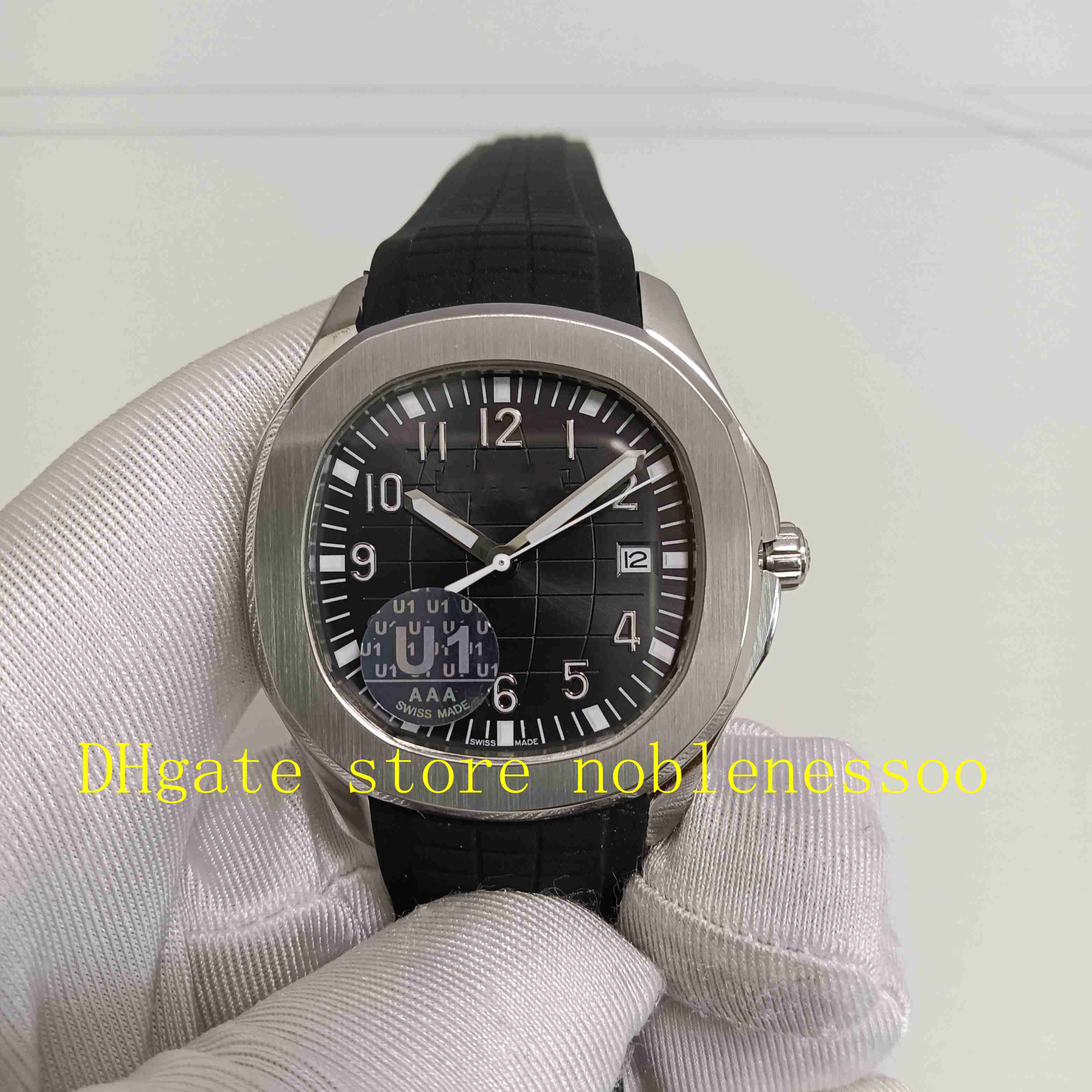 

2 Style Real Photo Men's Watch Top U1 Factory Cal. 324 Automatic Movement Mens Stainless Steel Black Dial Blue 5167A 5168G Rubber Brace, Slivery;brown