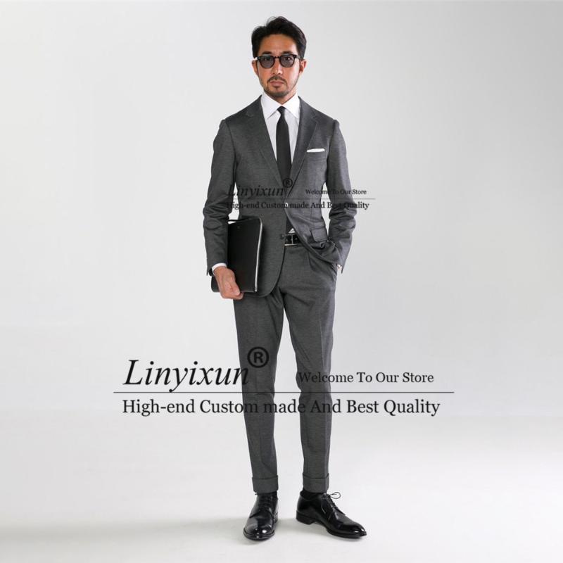 

Men's Suits & Blazers Fashion Dark Grey Mens Formal Business Blazer Slim Fit Wedding Groom Tuxedo Banquet 2 Piece Set Jacket Pants Costume H, White;black