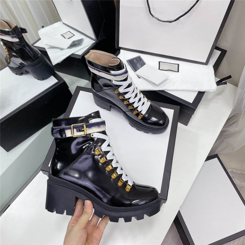 

Designer Luxury Casual Shoes Trip Lug Sole Combat Boot ankle boot with sylvie web With Original box, Don´t pay it