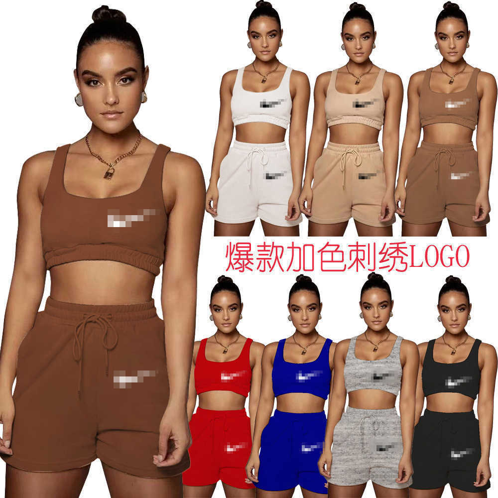

NK Women Clothes Tracksuits Sport Suits Shorts Sportswear Summer Round Neck Solid Color Sleeveless Vest, Mix or leave a message