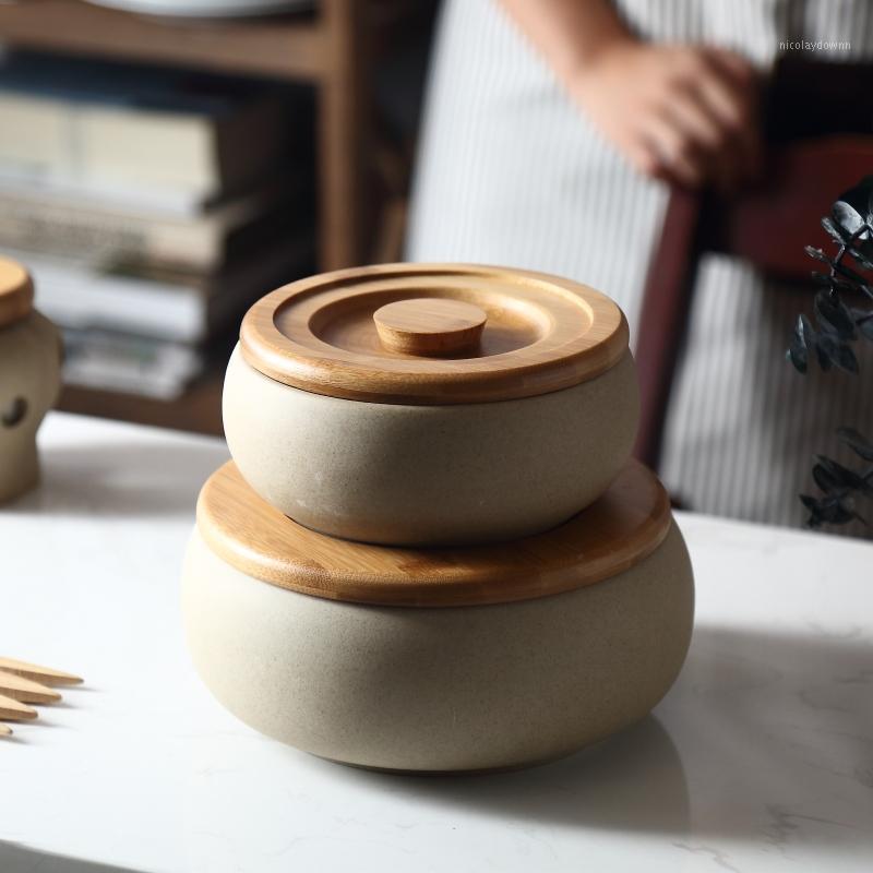 

Storage Bottles & Jars Ceramic Jar Sealed Candy Snack Box Household With Lid Tea Coffee Bean Sugar Kitchen Food Container