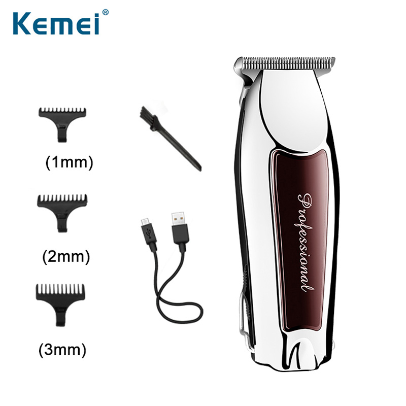 

Kemei KM-9163 Hair Trimmer Cordless Hair Cutter Rechargeable Beard Trimmer for Men Mini Size Powerful Motor Barber Hair Clipper