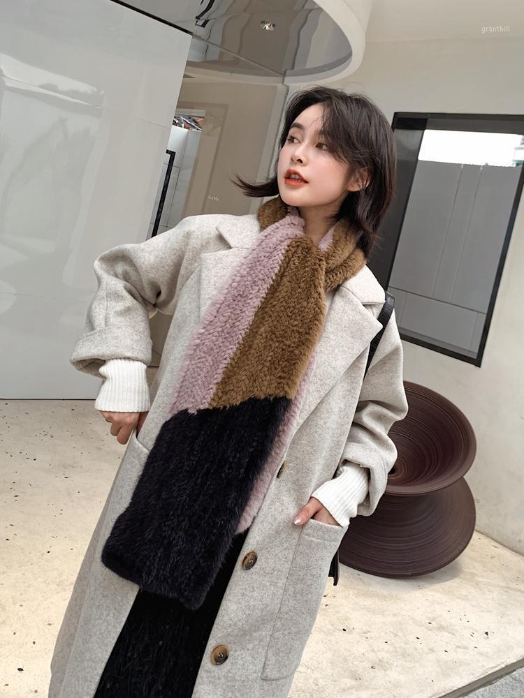 

Scarves Mink Series Fur Scarf Women's Woven Winter Style Warm Fashion Size:180*20cm, Blue;gray