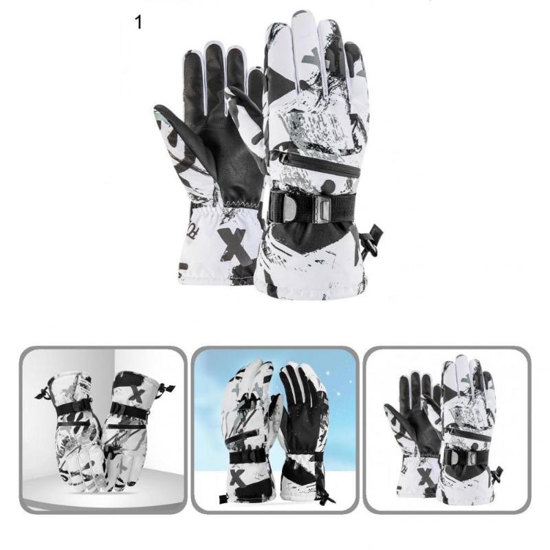 

Sports Gloves Motorcycle Supplies 1Pair Useful Smart Phone Touchscreen Ski Anti Slip Impact Resistant For Outdoor, Black