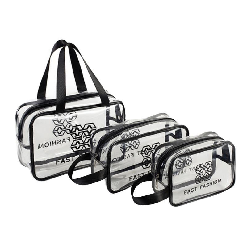 

Makeup Bag Storage Portable Waterproof Multipurpose Cosmetic For Travel Gray/Clear Bags & Cases