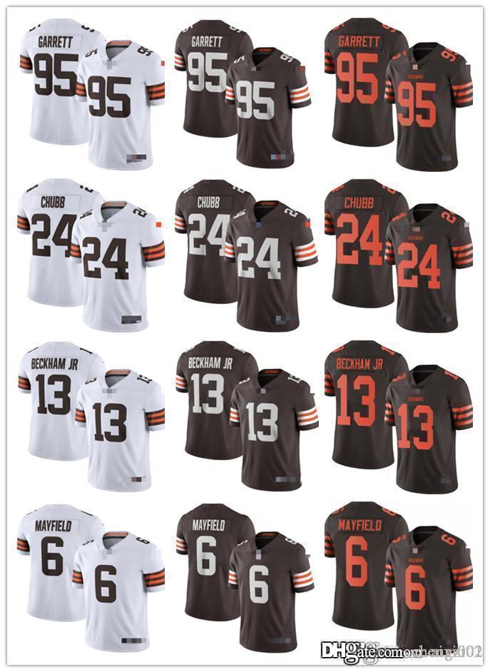 

Mens Womens Youth Cleveland Browns 13 Odell Beckham Jr White 6 Baker Mayfield Brown 95 Myles Garrett Football Jerseys 24 Nick Chubb, Black;red