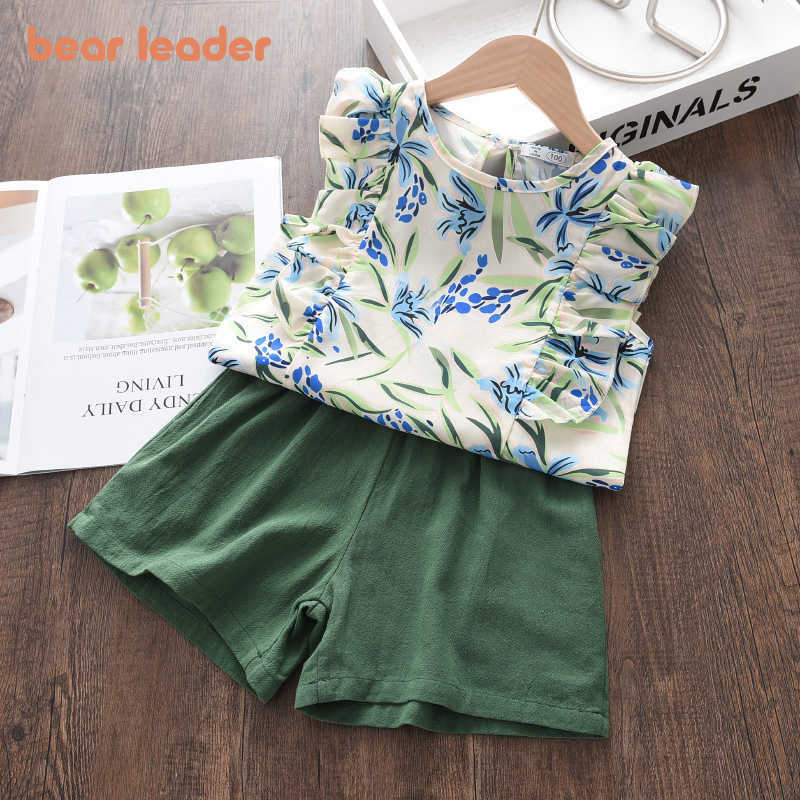 

Bear Leader Summer Fashion Baby Girls Clothes Sets Children Floral Vest Shorts Clothing Ruffles Cute Outfits Casual Suits 3-7Y 210708, Ap001 navy blue