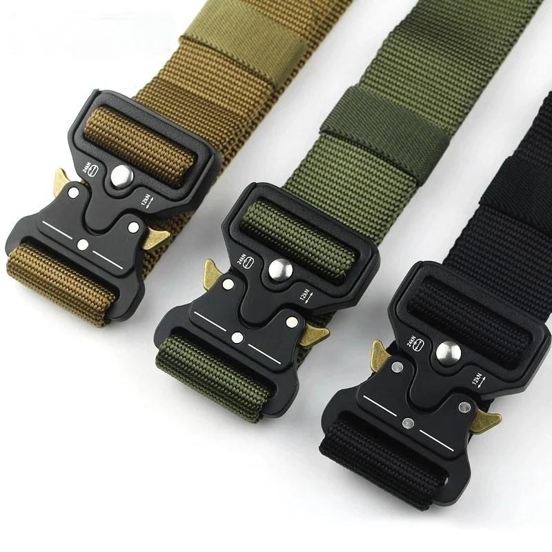

Belts Men's Brand Military Tactical Belt Specially Designed For The Military's Metal Buckle Adjustable, Black