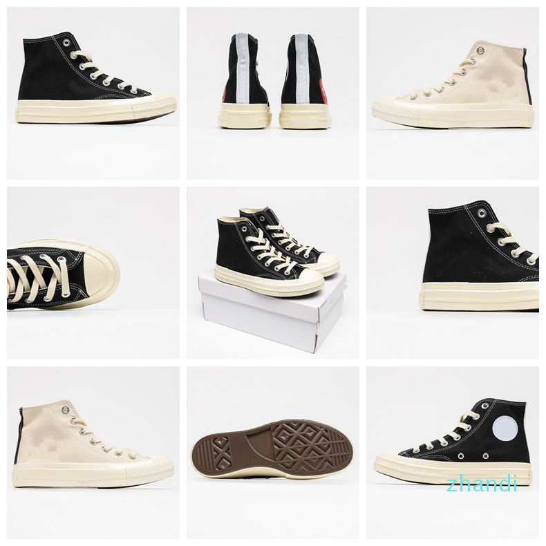 

Men's COMMEs des GARCONS Chuck 1970 Women's casual shoes Tayler Vulcanized sneakers Love skateboard Women's skate shoes size 35-44, Black