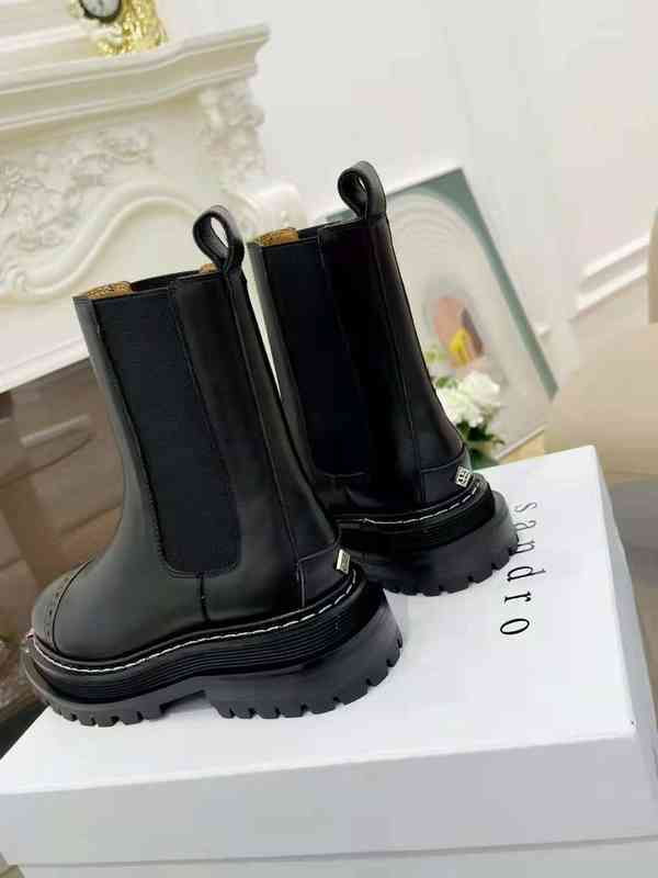 

Sandro Women Shoes Fashion Paris Mid-calf Genuine Leather Boots Black