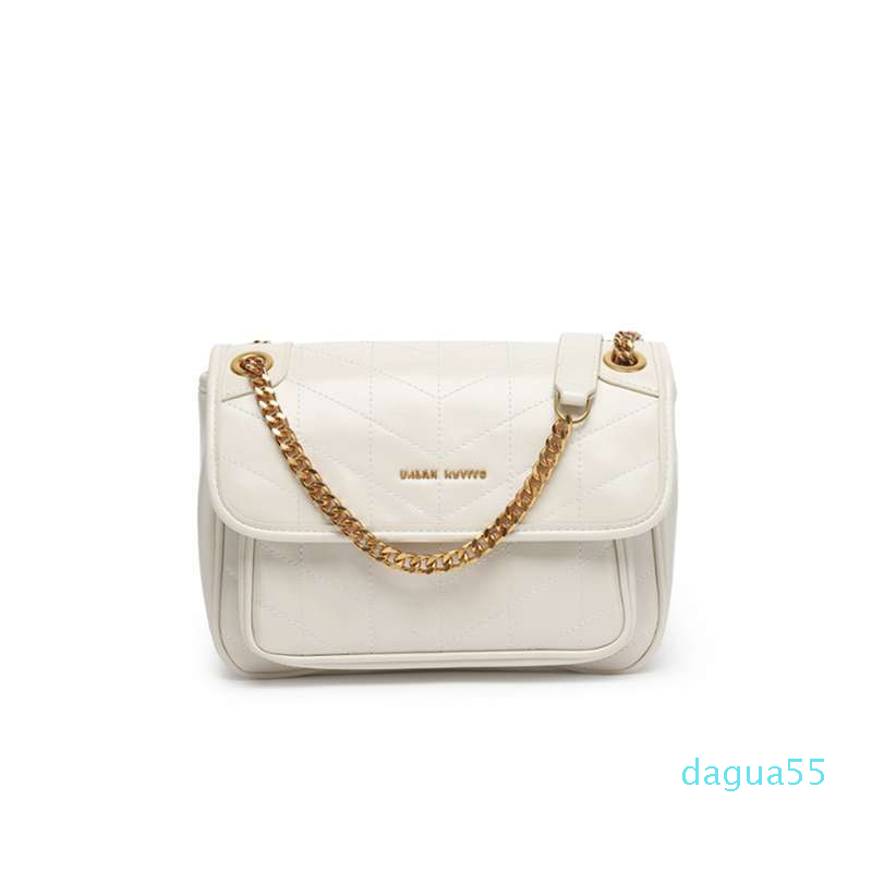 

Ur women's 2021 summer new postman fashion simple chain wandering single shoulder diagonal bag, Creamy-white