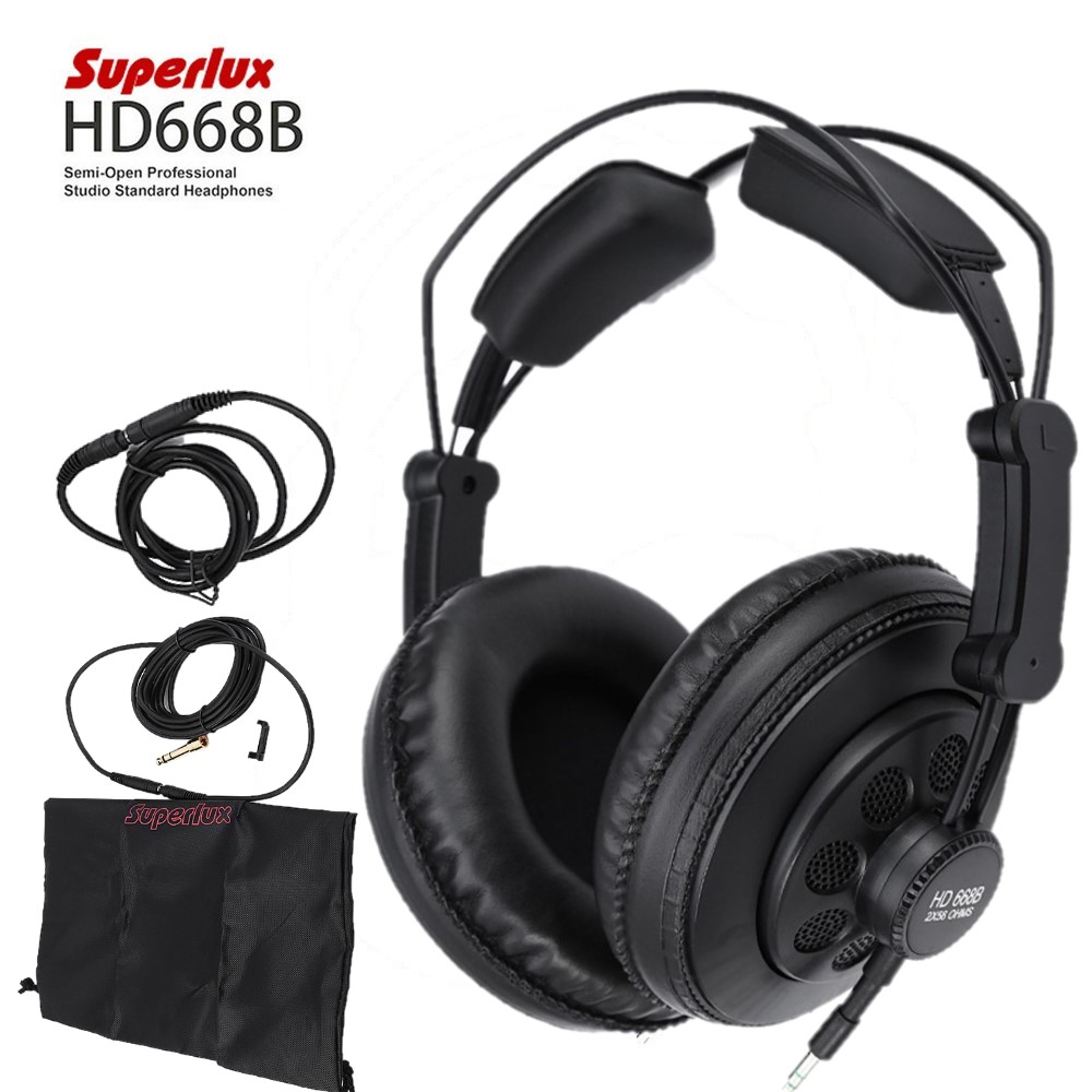 

Original erlux HD668B Professional Monitor Semi-open Studio Standard Dynamic Headset Monitoring For Music