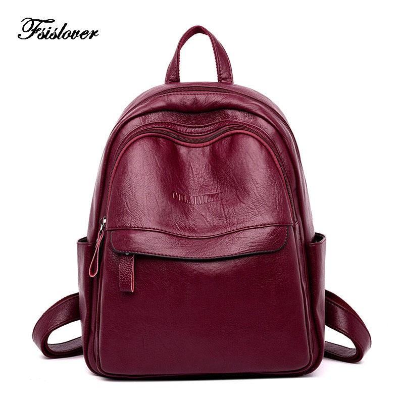 

100% Genuine Leather Women Backpack Female Casual Multifunction School Bag Designer Shoulder Bag Women Travel Backpack mochila, Black
