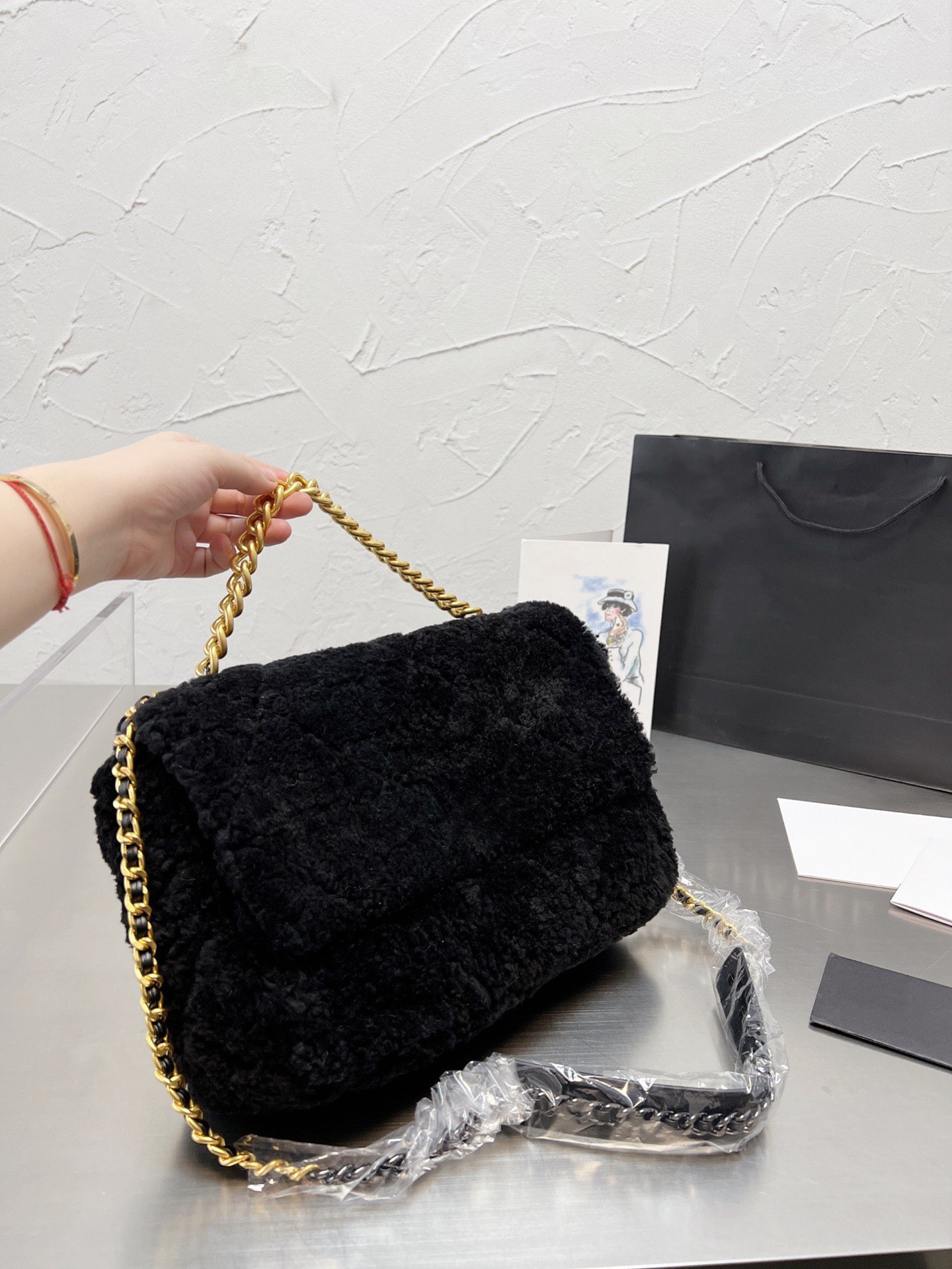 

Shearling Fur Lambswool 19 Series Jumbo Bags Quilted WomenLuxury Designer Handbags Lambs Wool Shoulder Gold Hardware Cross Body Large Capacity Famous 30C, Make up the difference