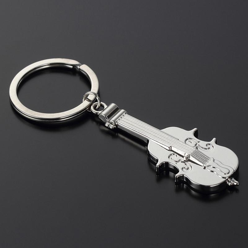 

Keychains Original Environmental Musician Guitar Violin Metal Key Chain For Song Fan Souvenir