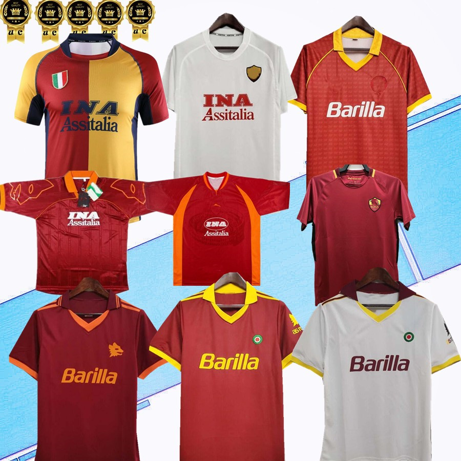 

1991 92 Retro Soccer Jerseys 96 97 98 99 00 01 02 94 17 18 S-ROME Giannini Totti Batistuta Nakata Nela Balbo Statuto Tommasi Vintage ROMA-S, Black;yellow