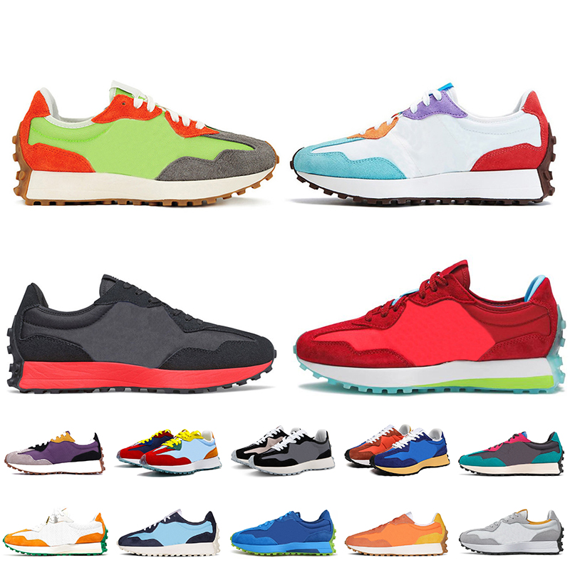 

New-327 Women Mens Running Shoes 327 Sneakers Top Quality Lime Green Pride Vibrant Orange Black Red Jogging Sports Trainers Size 36-45, B25 36-45