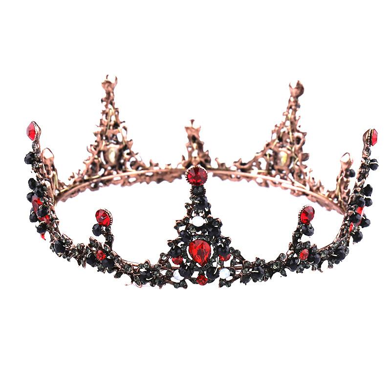 

Hair Clips & Barrettes Ethnic Luxury Paved Rhinestone Stone Wedding Bridal Crown Tiaras For Women Antique Bronze Round Multicolor Birthday J, Golden;silver