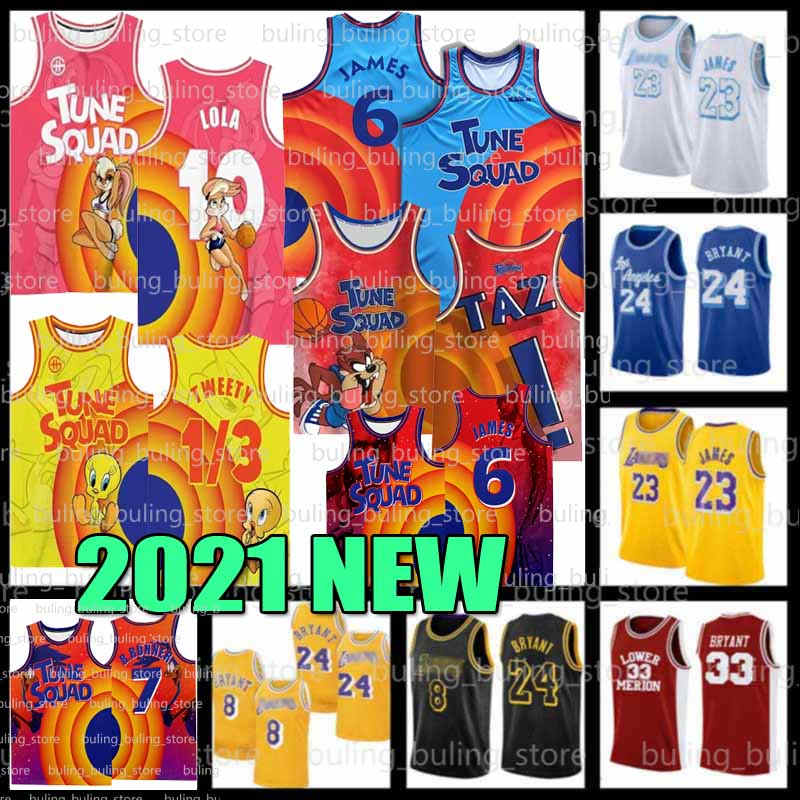 

LeBron 23 6 James Jersey 8 24 Davis BRYANT Tune Squad Movie Space Jam 10 Lola Los Angeles Lakers Kobe Basketball 1 Bugs ! Taz, Blue;black