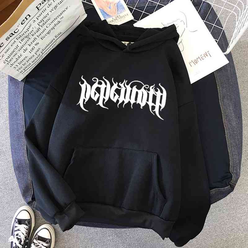 

Autumn and winter 2020 long sleeve hooded street Harajuku printed women' wear, White