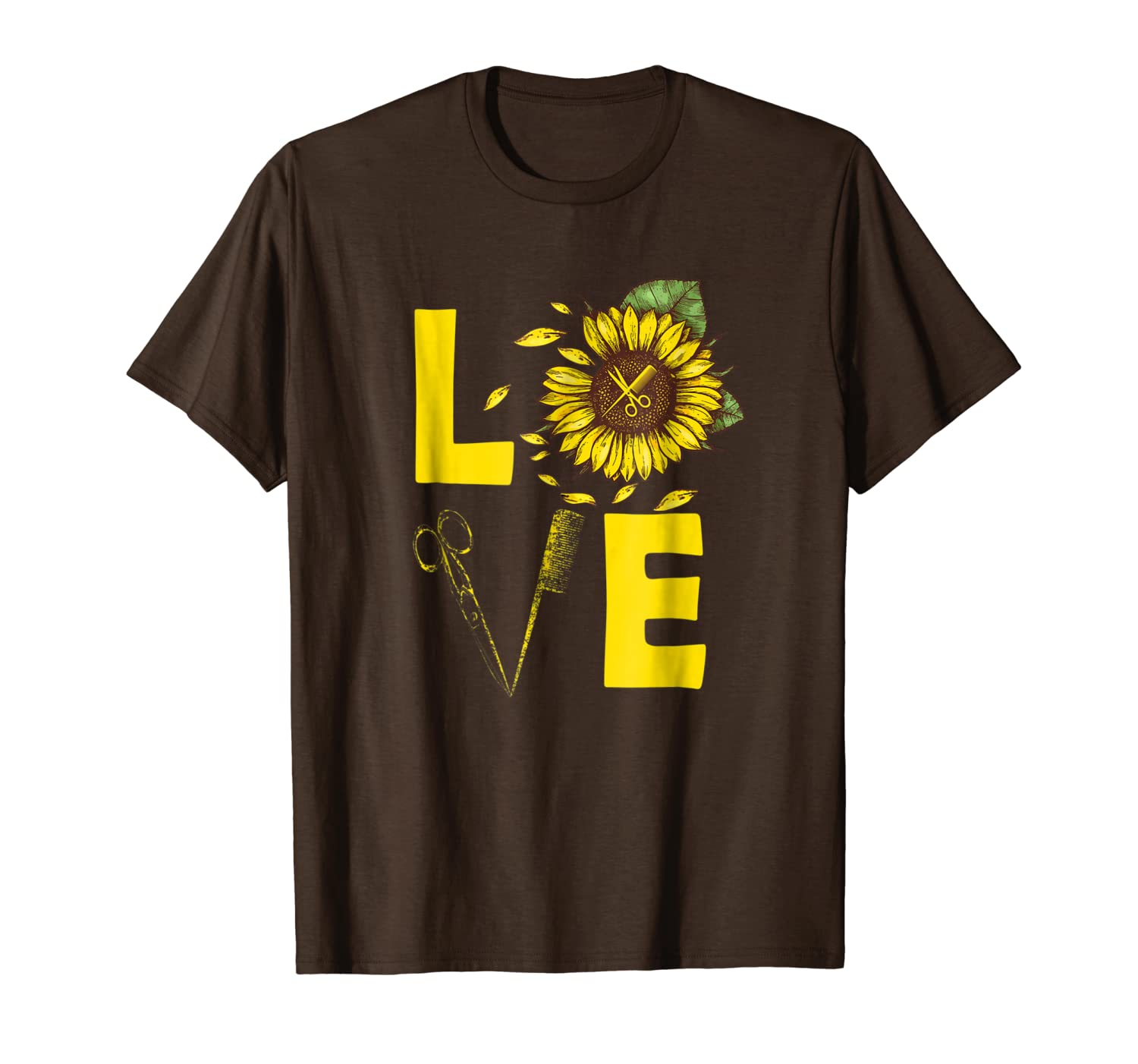 

hair stylist love sunflower scissors shirt, White;black