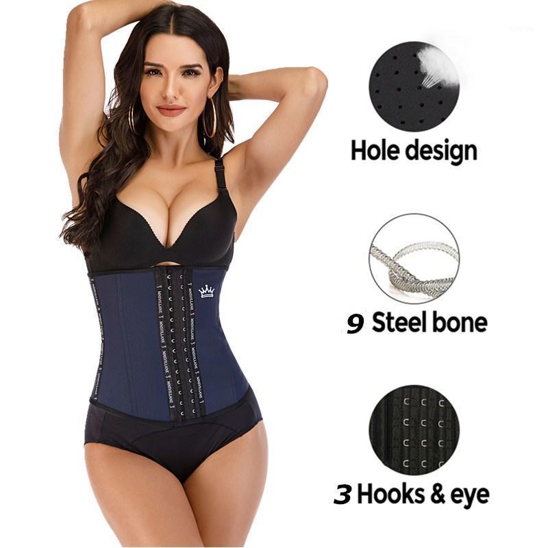 

Bustiers & Corsets Blue Breathable Steel Boned Latex Waist Trainer Corset For Postpartum Belt Belly Slimming Tummy Modeling Strap Bodyshaper, As shown