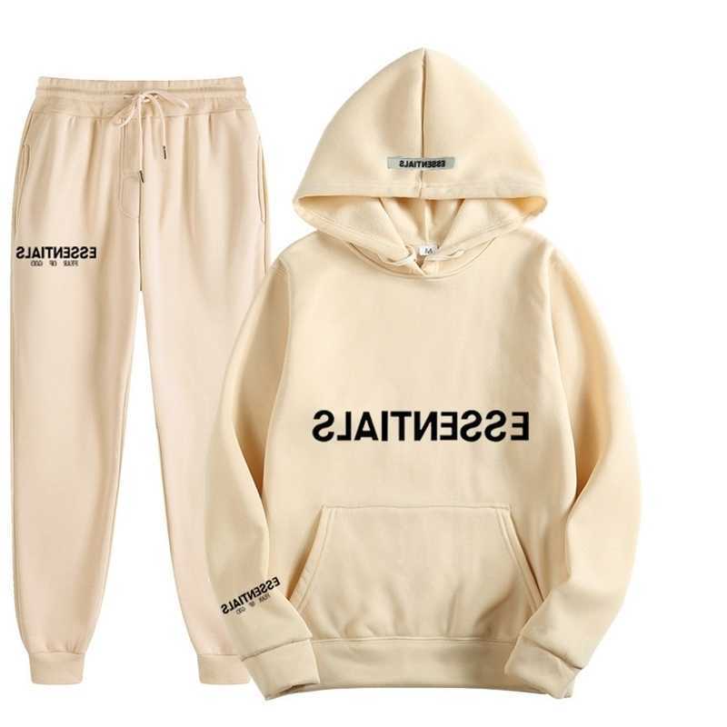 

Fear of God double thread essentials trendy suit front letter soup print men's and women's Hoodie L