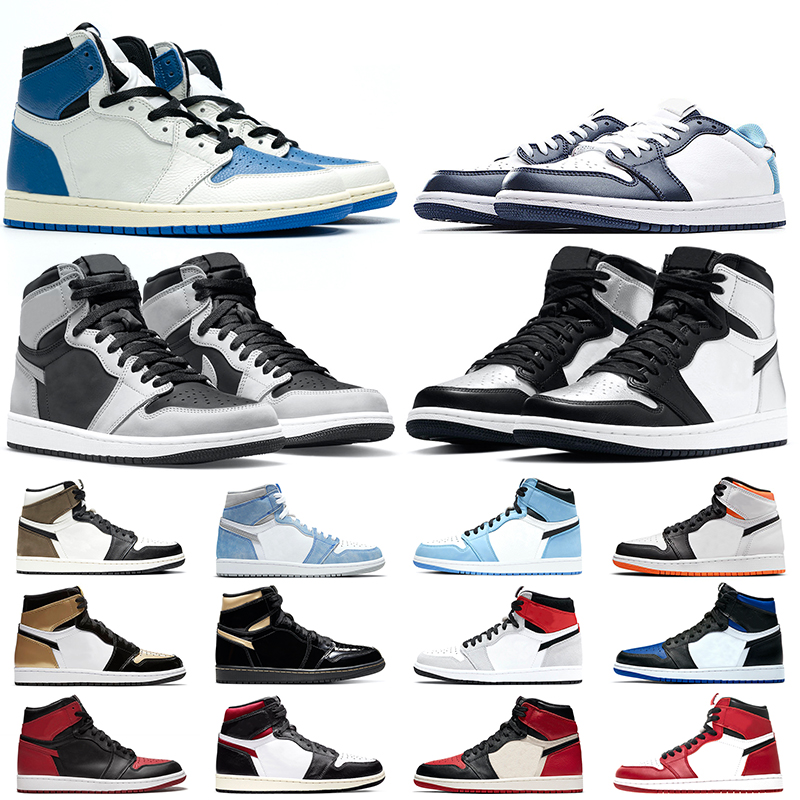 

Jumpman 1 High OG Basketball Shoes 1s Men Women Obsidian Military University Blue Hyper Royal Shadow 2.0 Silver Toe Mens Trainers Sneakers, #1 high og university blue 36-46