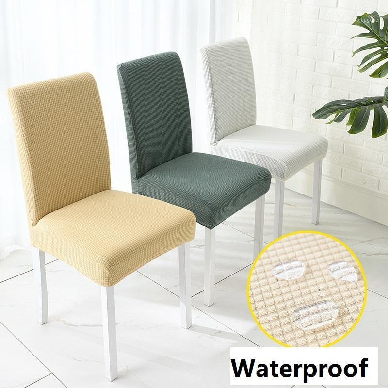 

Universal Size Chair Cover Waterproof Big Elasticity Protector Solid Color Seat Slipcovers For El Banquet Wedding Party Covers