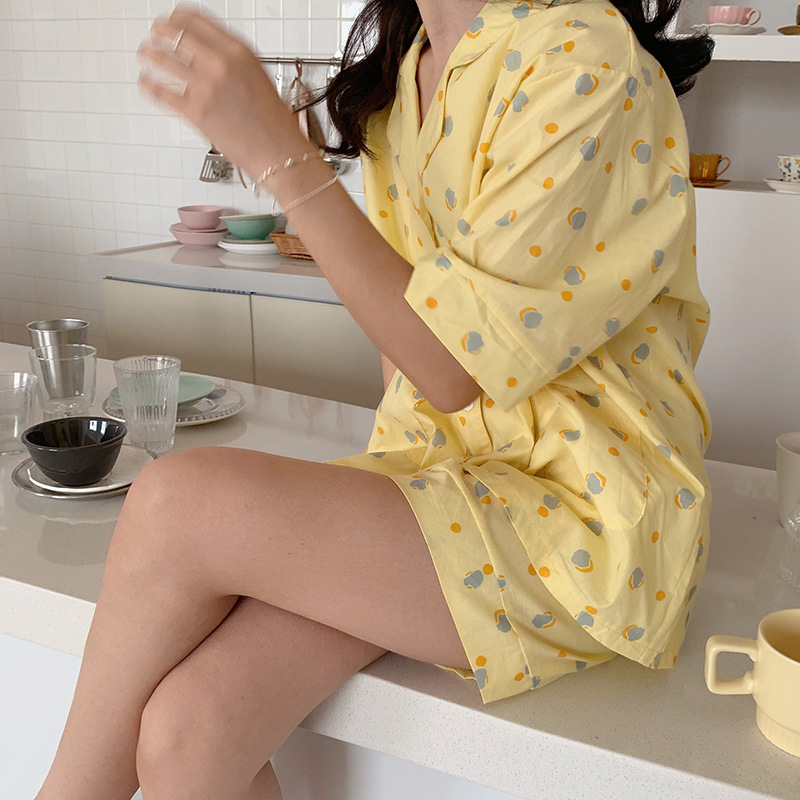 Women&#039;s Sleepwear Pijamas women cotton linen shorts sleepwear set cartoon cute women&#039;s pajamas breathable summer pijama suit pyjama fem-image-700065313