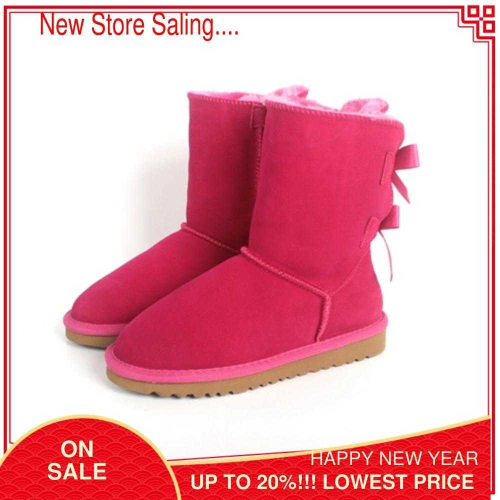 

Classic Women Snow Boots 2021 New Suede Ankle Boot Plus Velvet Warm Plush Outdoor Shoes Australia Warm, Red