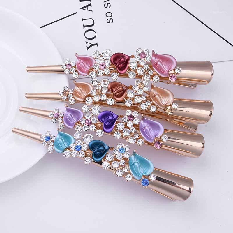 

Hair Clips & Barrettes Gorgeous Shiny Crystal Zircon Hairpin Sweet Lady Duck Beak High Quality Flower Tree Branch Wholesale, Golden;silver