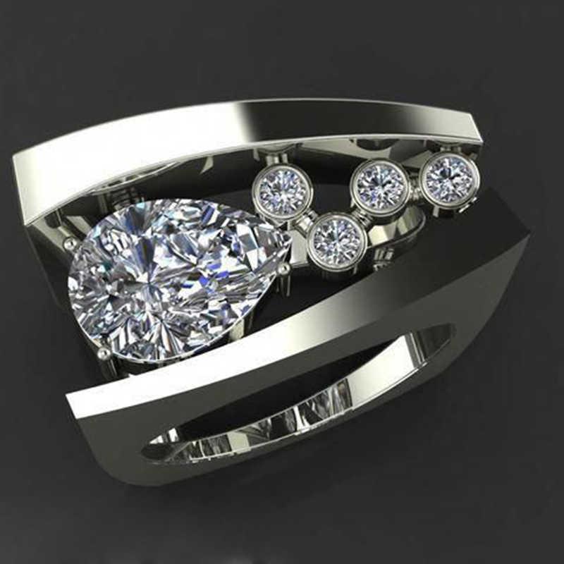 

Wedding Rings Women Ring 6-10 Engagement Fashion Size Silver Plated White