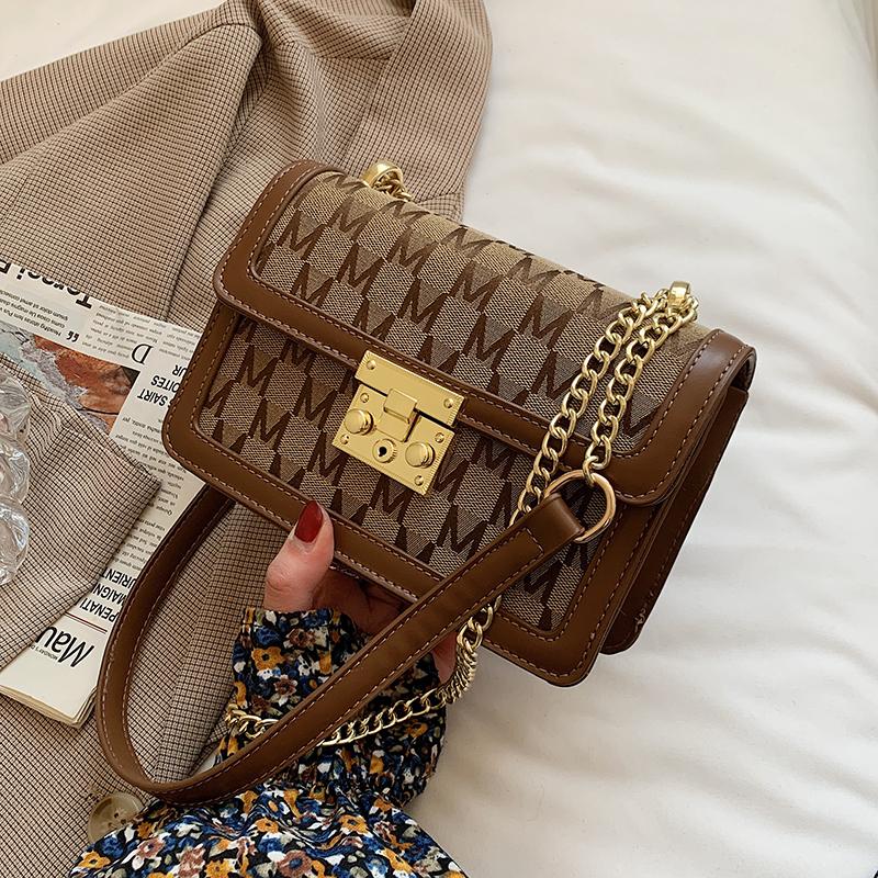

Evening Bags Fashion Letter PU Leather Small Flap Crossbody For Women 2021 Summer Lady Chain Shoulder Handbags And Purses