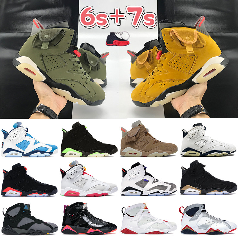 

Top Basketball Shoes 6 6s university blue 7 7s hare flint UNC electric green cactus British khaki DMP Bordeaux black infrared men sneakers, 28 bubble wrap packaging