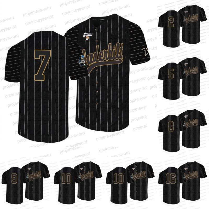 

Vanderbilt Commodores 2021 College World Series Jersey Dansby Swanson Cooper Davis Carter Young Matt Hogan Ethan Paul T.J. McKenzie Will Duff Philip Clarke Javier Vaz, 10 ethan paul