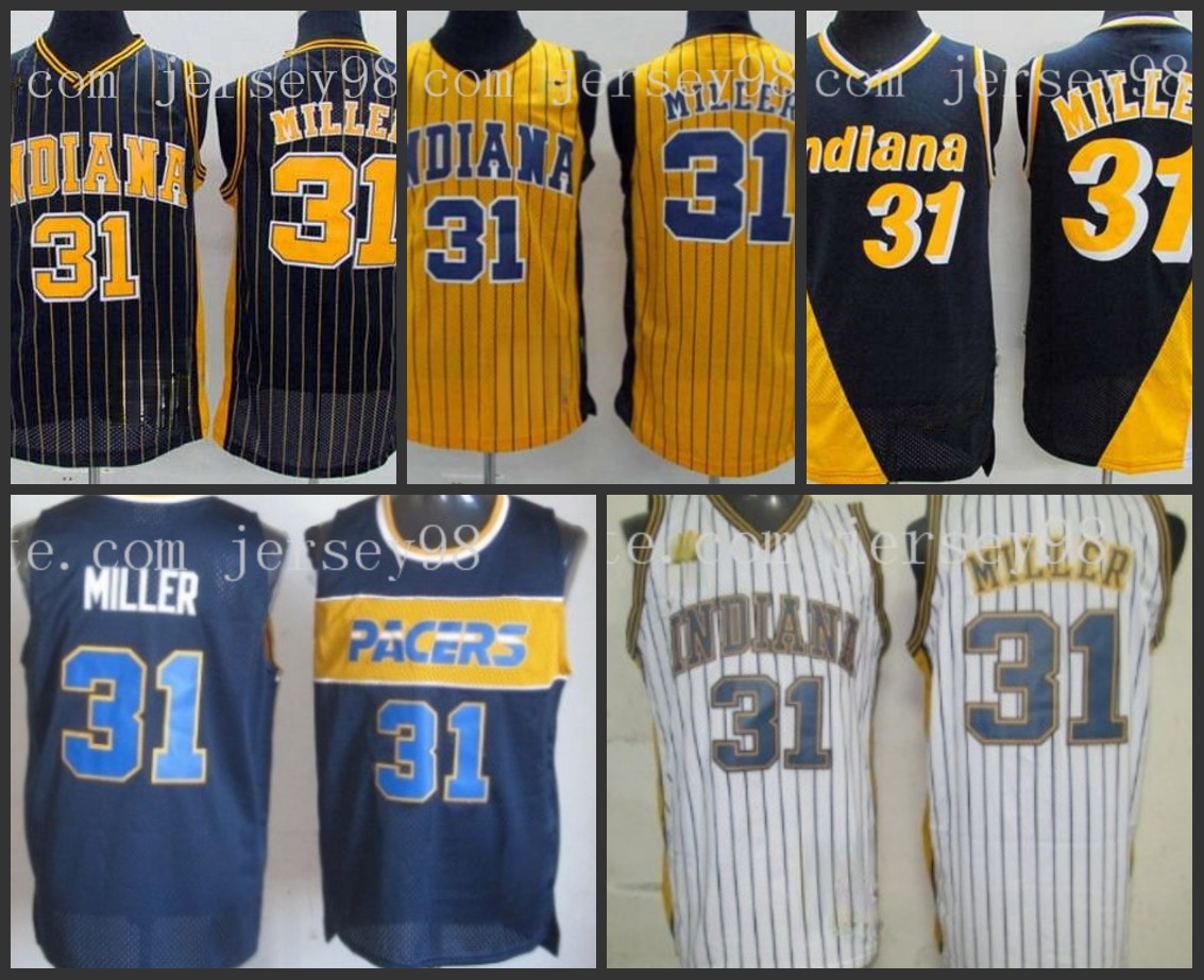 

IndianaPacersmen 31Reggie Miller men retro BasketballJersey
