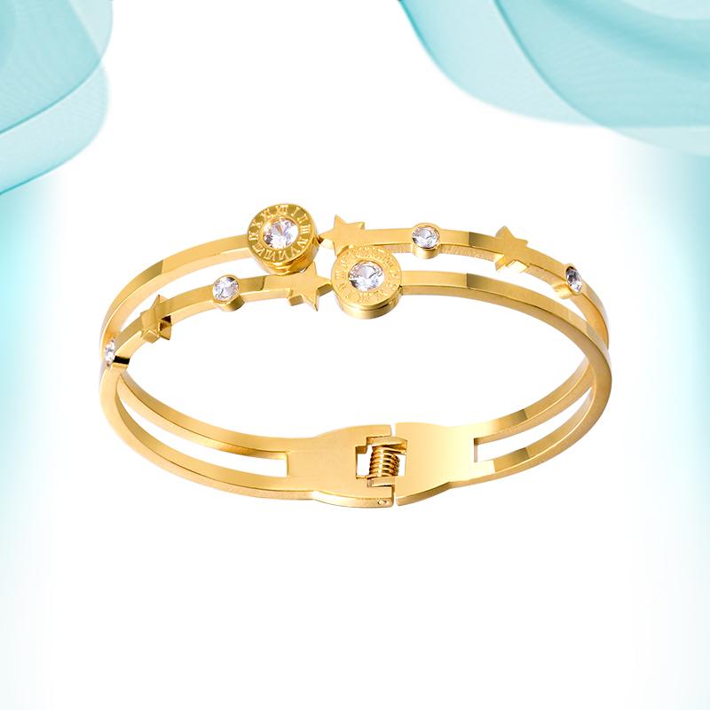 

Bangle 2022 Bracelet For Women Stainless Steel Jewelry Round Shape With Diamond Fashion Daily Accessories Wedding Girlfriends