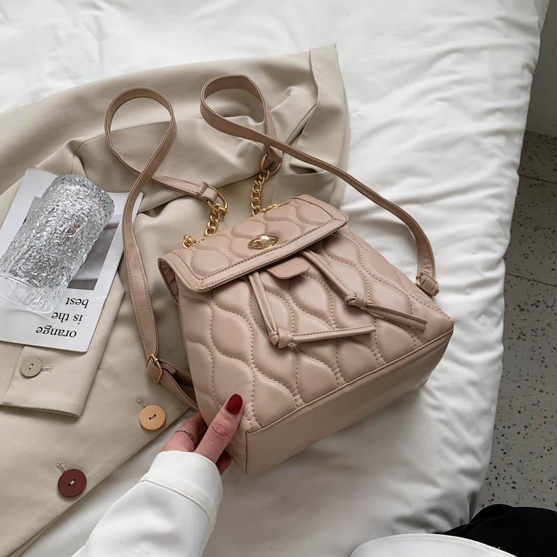 

Backpack Style High Quality Women Pu Leather Backpacks Fashion Ladies Small Travel Shoulder Bag Designer Female School Bags For Teenager Gir, White