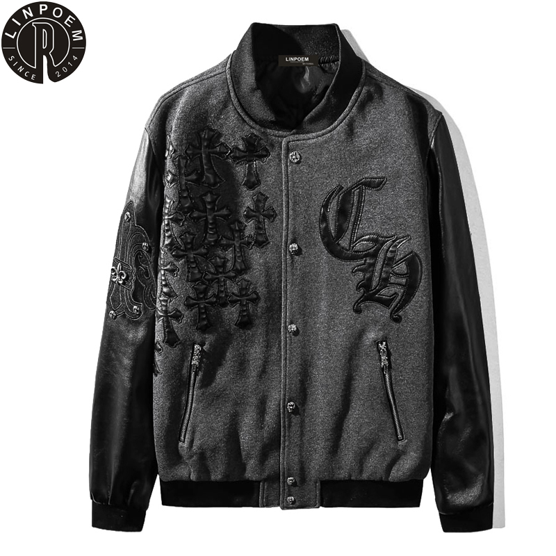 

Fashion ch cross Sanskrit horseshoe casual student round neck men's women's autumn and winter jacket, Black