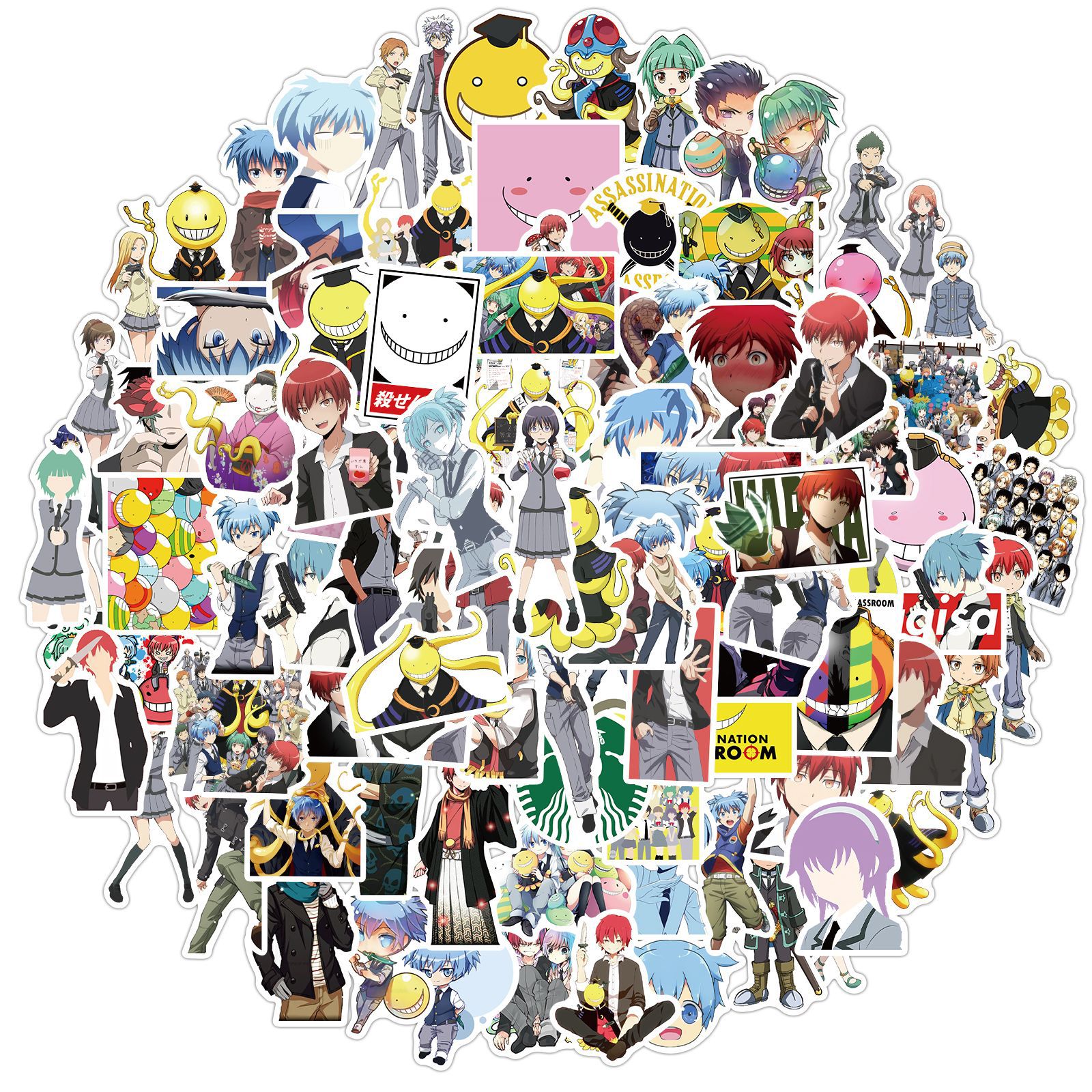 

100 PCS Mixed Skateboard Stickers Not Repeating Classroom Anime Graffiti For Car Laptop Pad Bicycle Motorcycle PS4 Phone Luggage Decal Pvc guitar Fridge, Multi colors