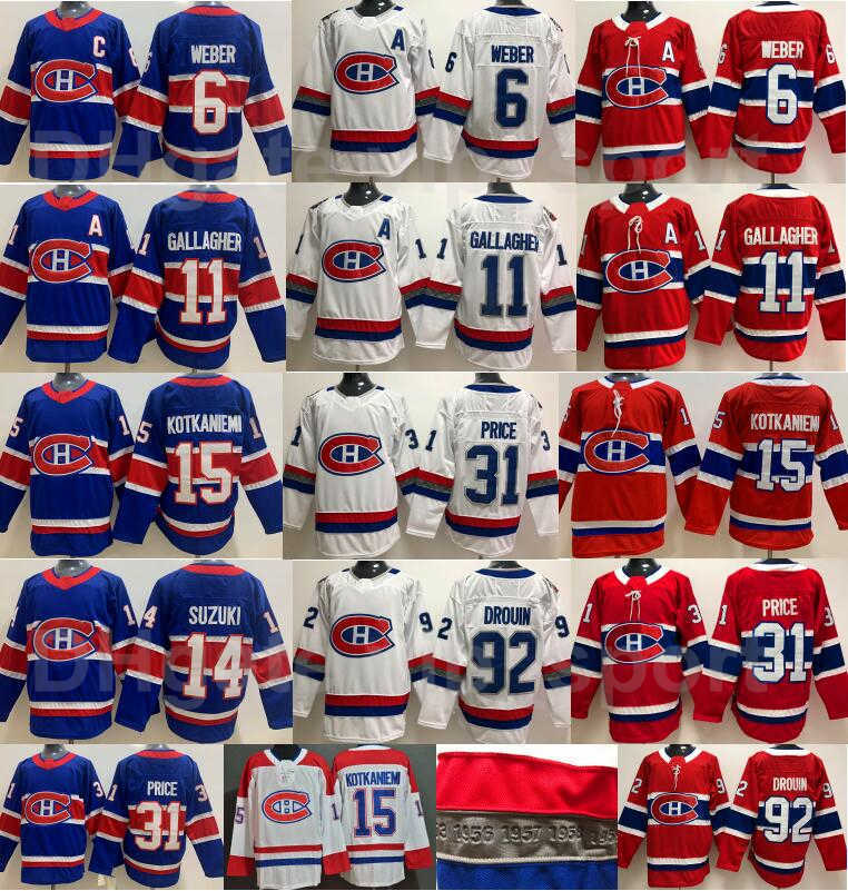 

Montreal Canadiens Reverse Retro Hockey 15 Jesperi Kotkaniemi Jersey Brendan Gallagher Carey Price Shea Weber Jonathan Drouin Nick Suzuki, Men red