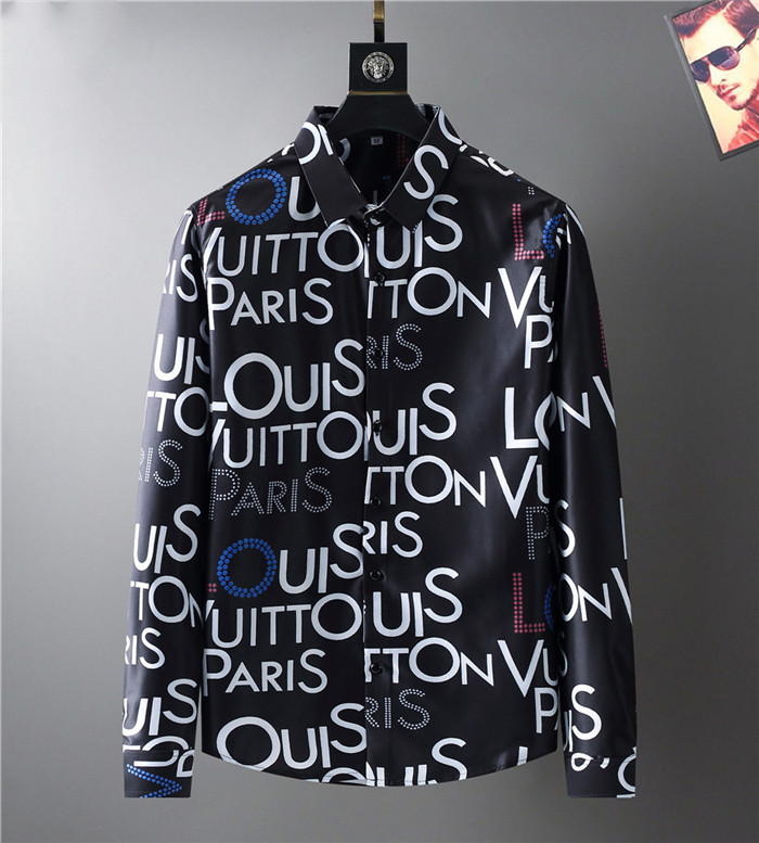 

2021 summer Luxury Designer Men's Business Casual Shirt Long sleeve Stripe lapel shirts masculine social fashion plaid -3XL#AP08, White;black