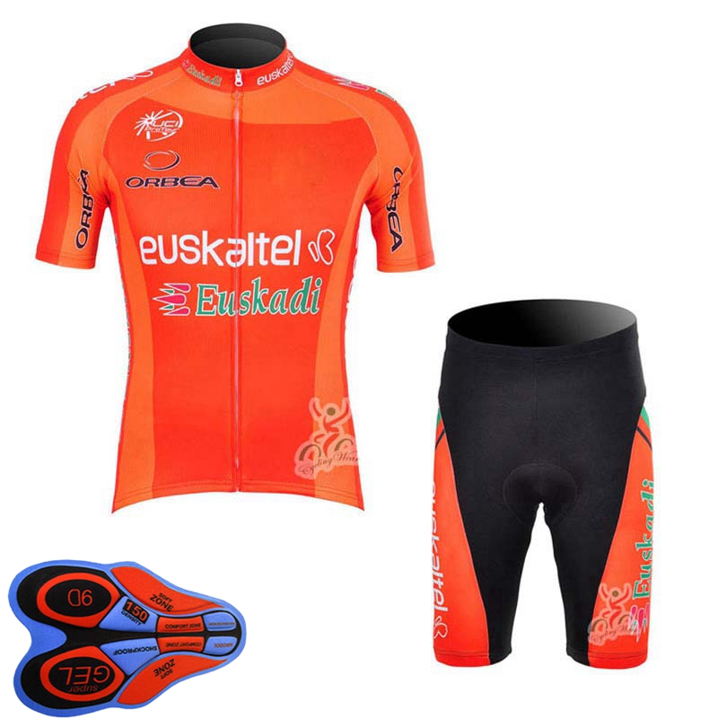 

EUSKALTEL Team Ropa Ciclismo Breathable Mens cycling Short Sleeve Jersey (Bib) Shorts Set Summer Road Racing Clothing Outdoor Bicycle Uniform Sports Suit S21050624, 01a