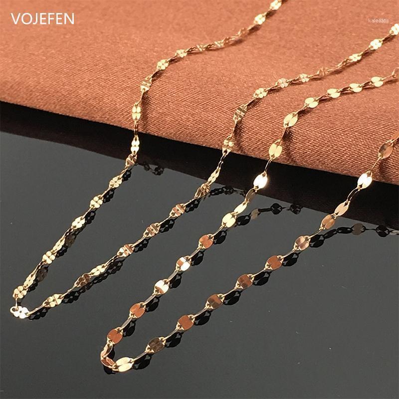 

Chains VOJEFEN AU750 18k Real Gold Adjustable Chain Necklace For Women, Y Shaped Lariat Jewelry1
