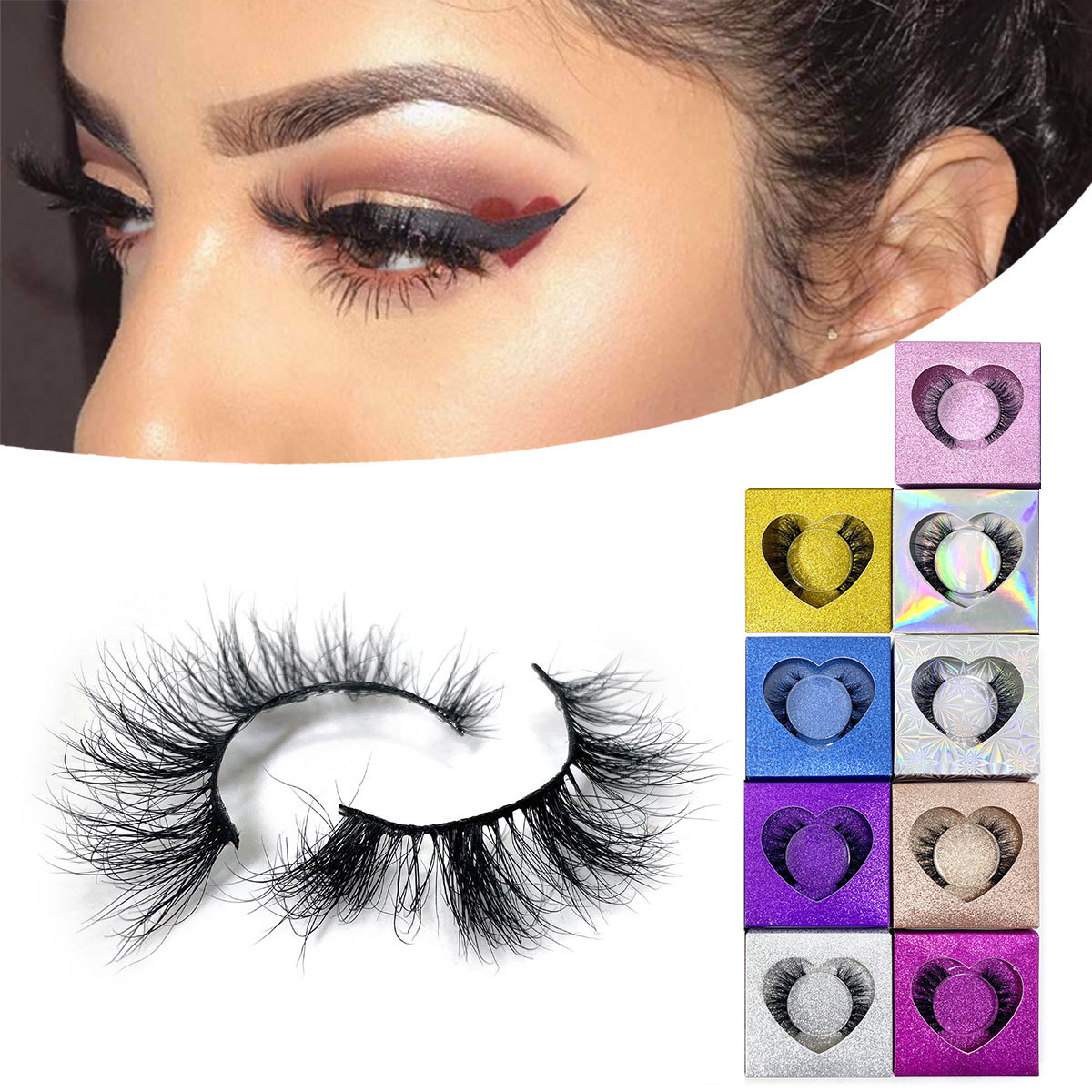 

3D Mink Hair False Eyelashes Wispy Cross natural Mink Lashes Extension Tools Makeup Handmade Mink Eyelashes