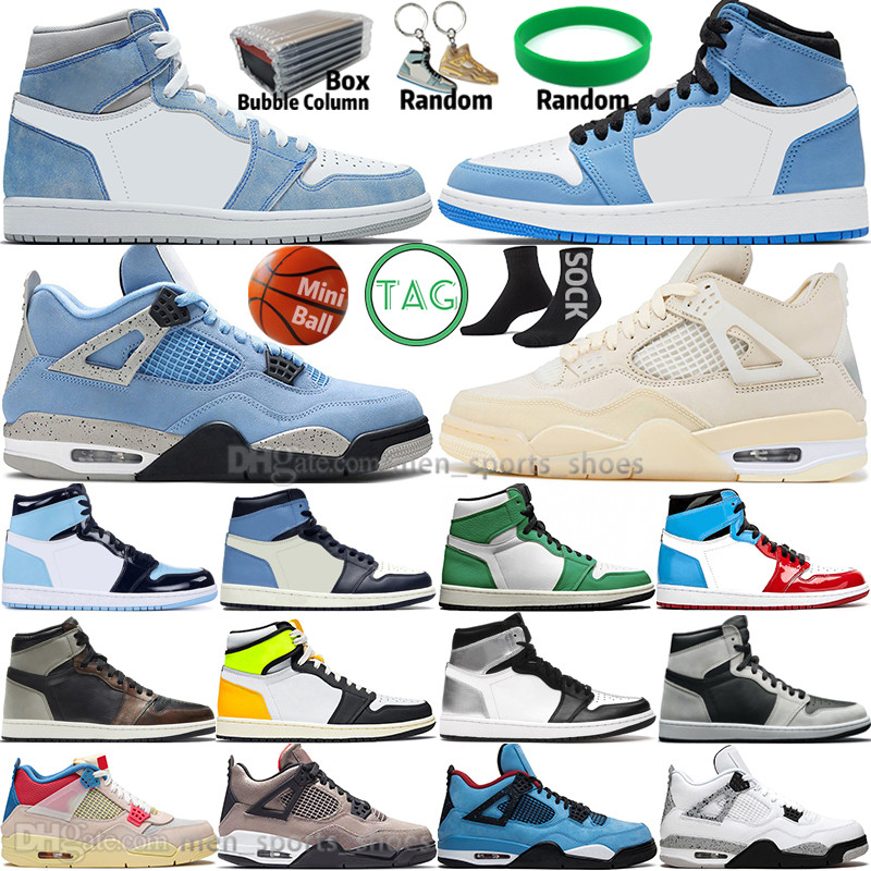 

Hyper Royal University Blue 1 1s Mens Basketball Shoes 4 4s Sail Obsidian UNC Silver Toe Black Cat Bred Oreo White Cement Taupe Haze Men Sports Women Sneakers Trainers, #01